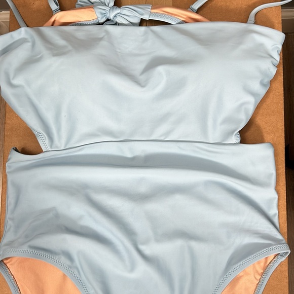 J crew Cutout tie-back one piece swimsuit size 8 style bf166 baby blue - Picture 14 of 16